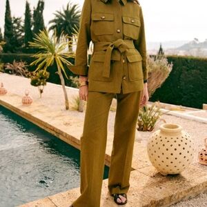 Sézane Army Green Trousers